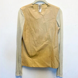 Helmut Lang leather sheer top